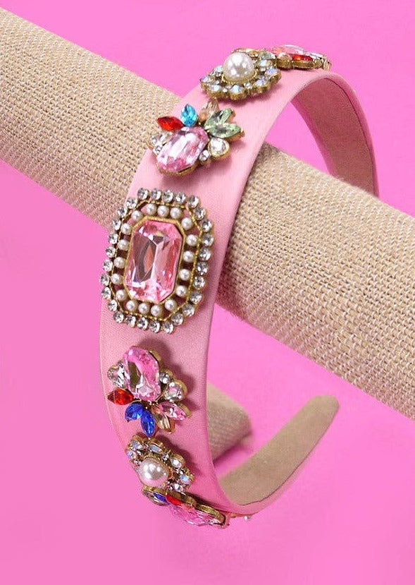 Rhinestone Headband [Black -or- Pink]