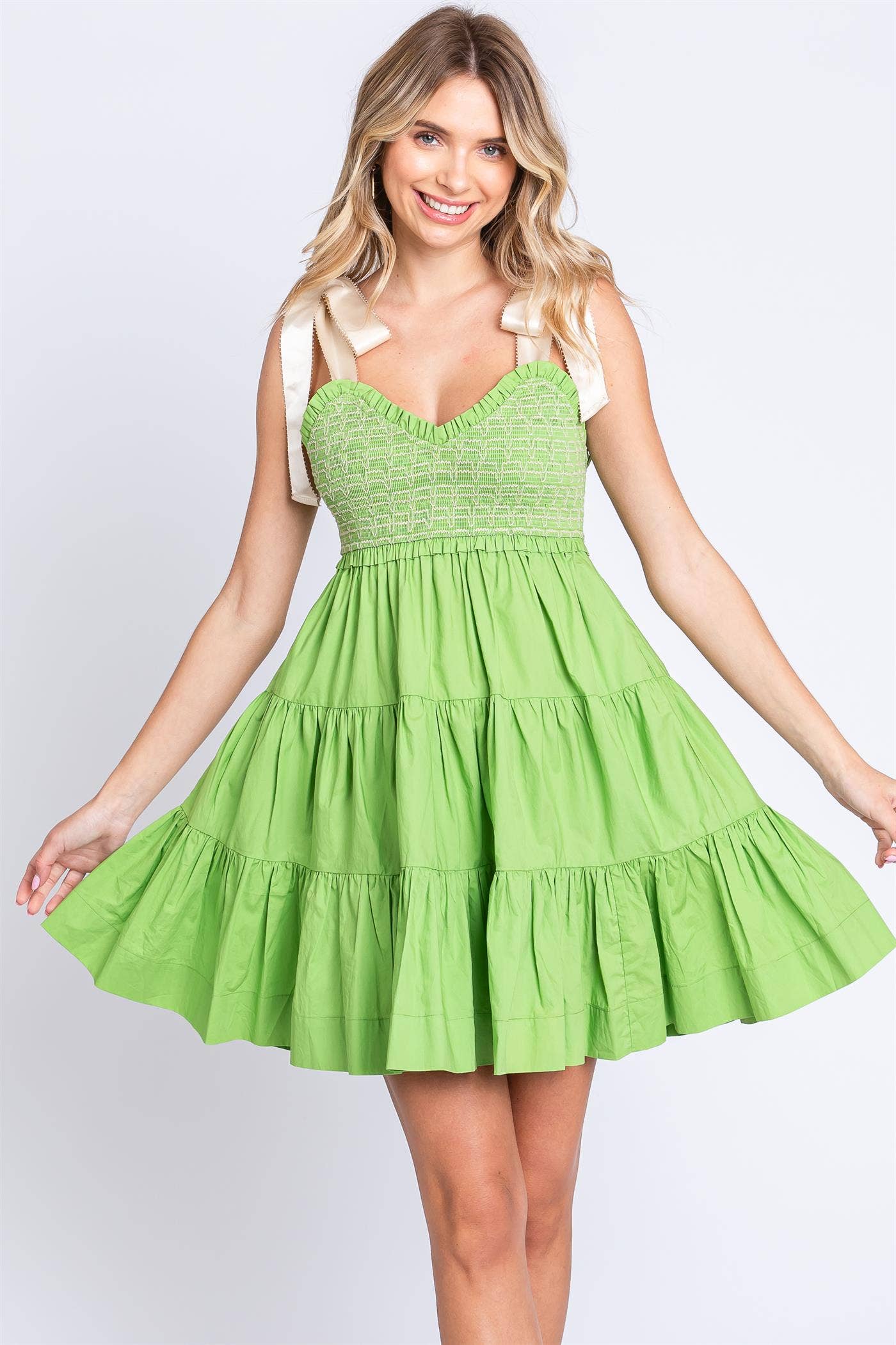 Sweetheart Babydoll Dress [Lime]