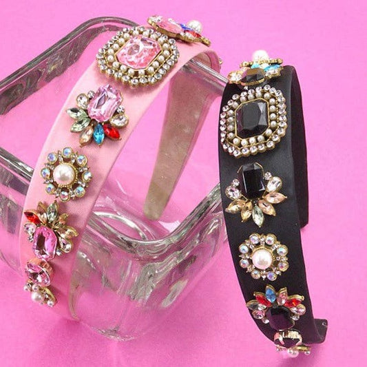 Rhinestone Headband [Black -or- Pink]