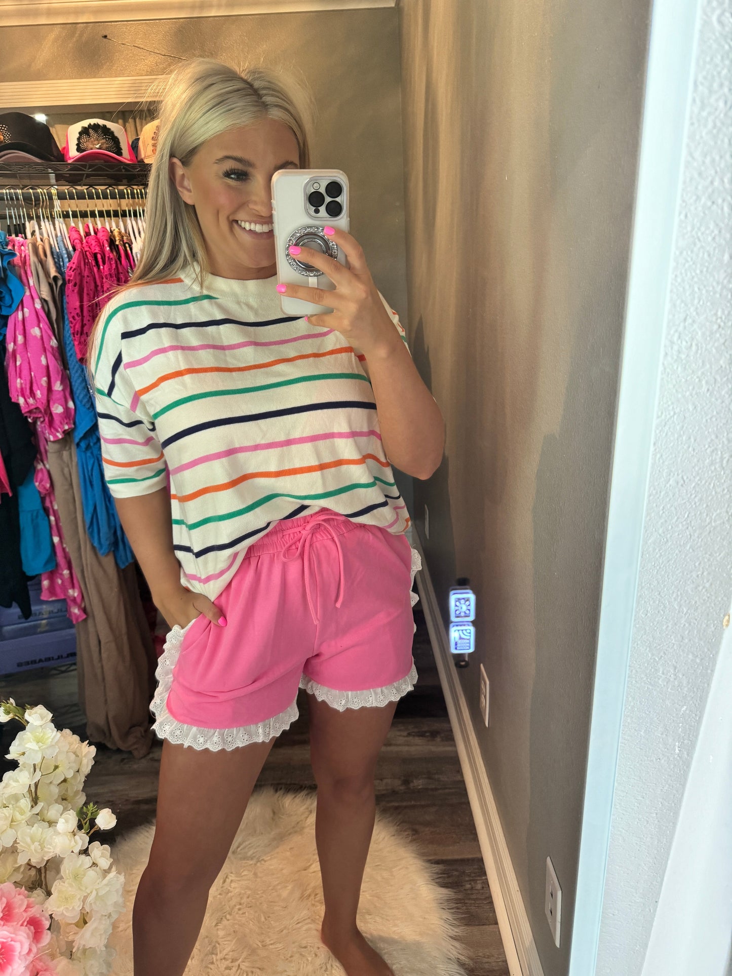 Candy Striped Top [White]