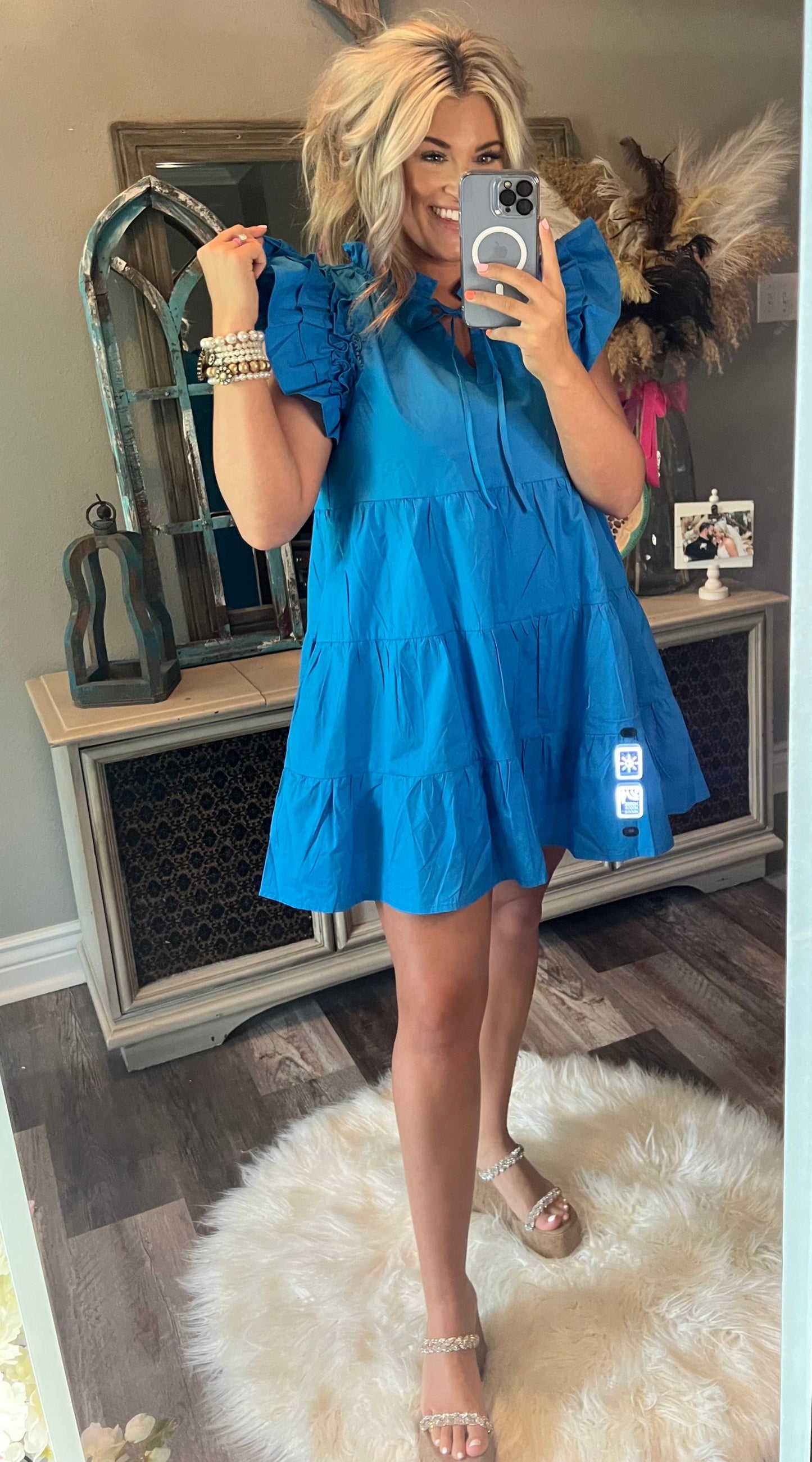 Ruffled Babydoll Dress [Blue]