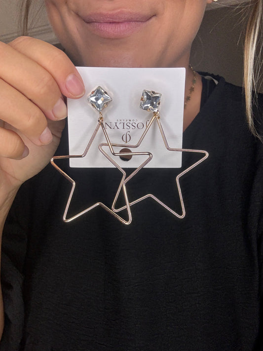 Star Shaped Hoop Earrings