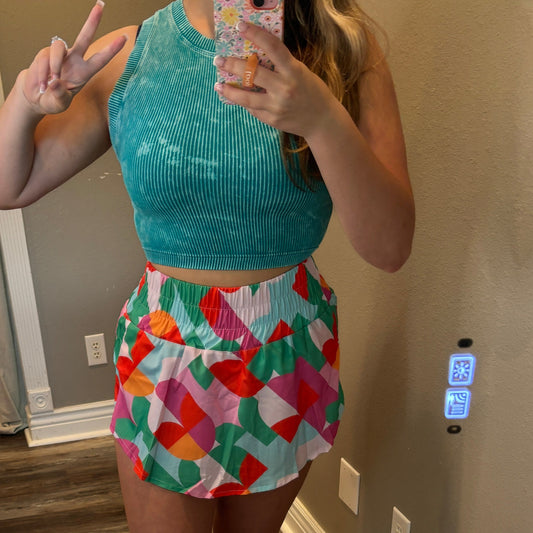 Mosaic Smock Shorts [Green]