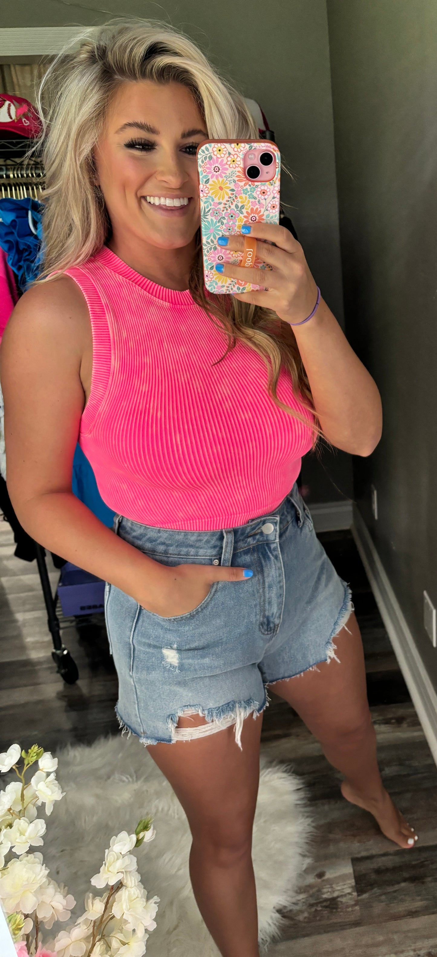 Athletic Crop Top [Orange/Pink]