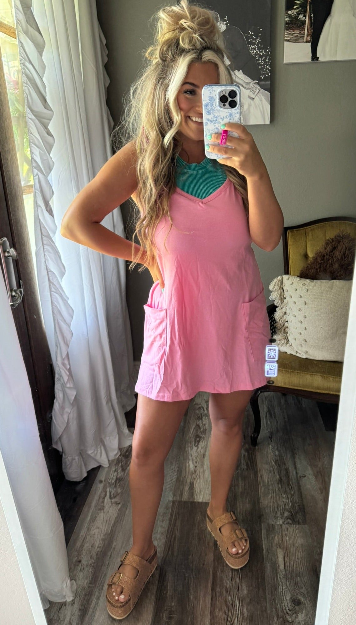 Active Dress w/ Built-in Romper [Pink]