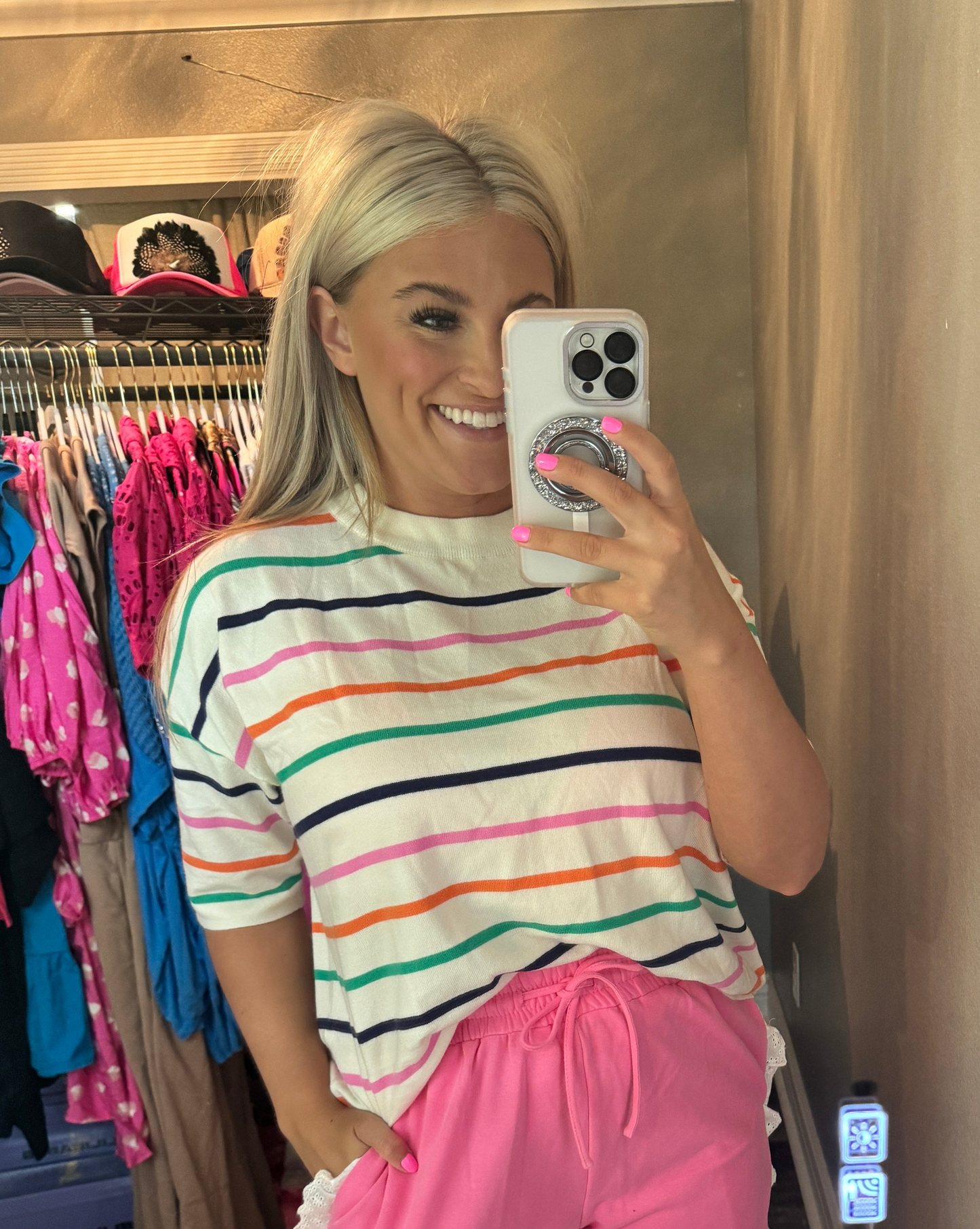 Candy Striped Top [White]